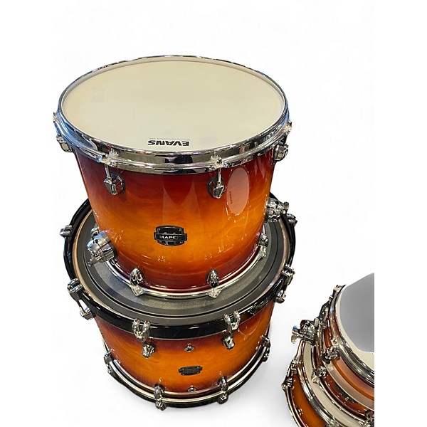 Used Mapex 4 Piece SATURN EVOLUTION FUSION 2 Tone Sunburst Drum Kit