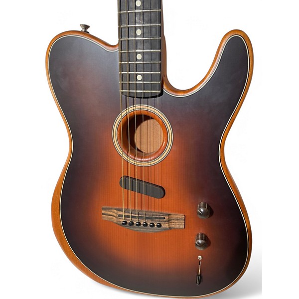 Used 2020 Fender American Acoustasonic Telecaster Sunburst Acoustic Electric Guitar