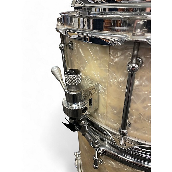 Used SJC Drums 4 Piece Custom White Marine Pearl Drum Kit