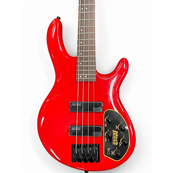Used Cort C4 Deluxe Candy Apple Red Electric Bass Guitar