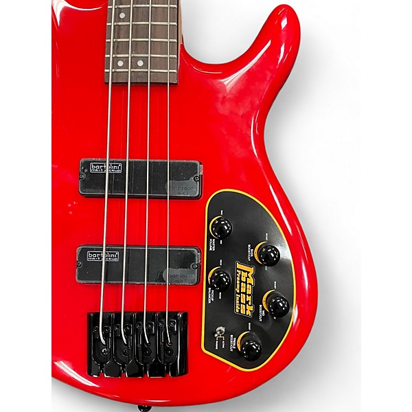 Used Cort C4 Deluxe Candy Apple Red Electric Bass Guitar
