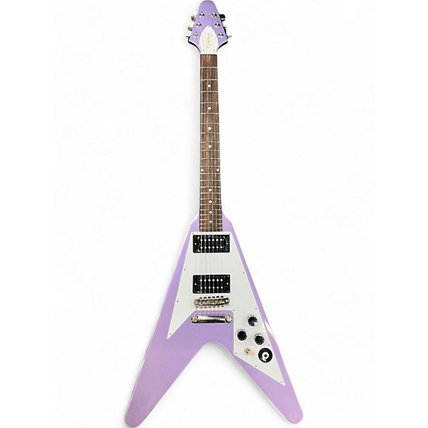Used Epiphone KIRK HAMMETT 1979 FLYING V Purple Metallic Solid Body Electric Guitar