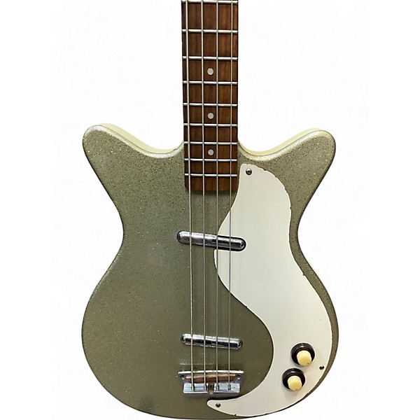 Used Danelectro 59 LONG SCALE GOLD SPARKLE Electric Bass Guitar