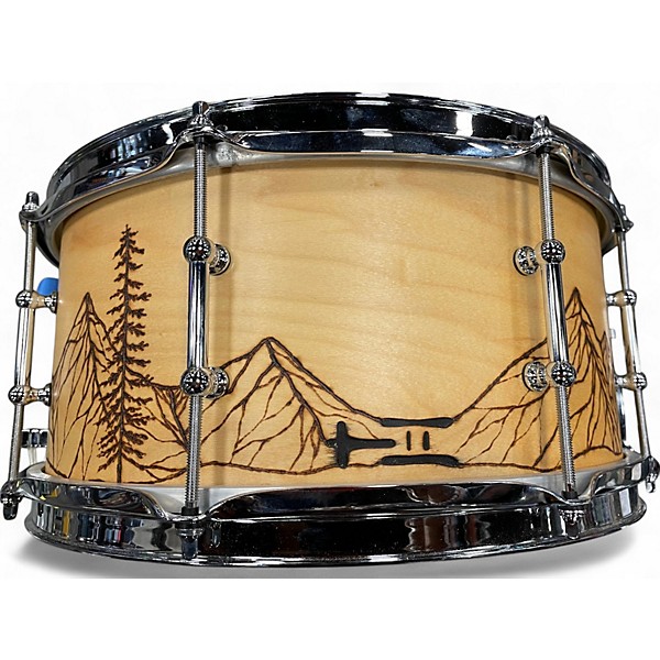 Used Treehouse Custom Drum 6.5X14 PLIED MAPLE SNARE W/ CUSTOM MOUNTAIN ART Natural Drum