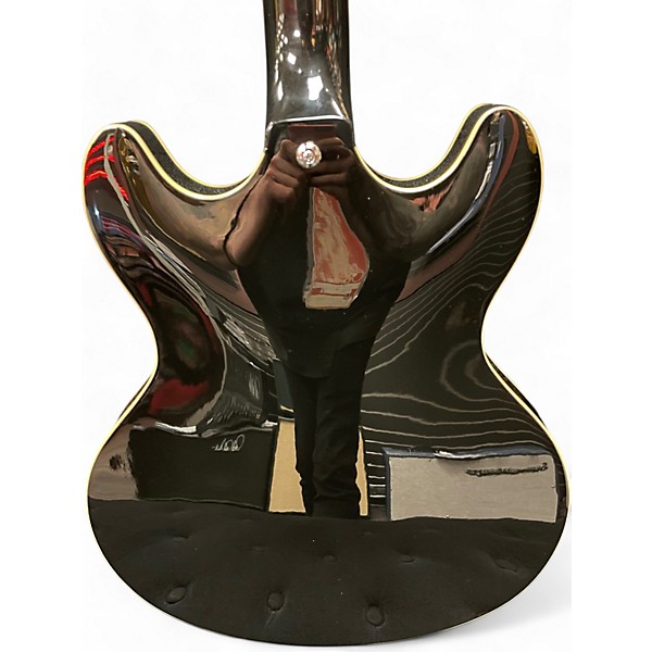 Used D'Angelico Premier Series DC Black Hollow Body Electric Guitar