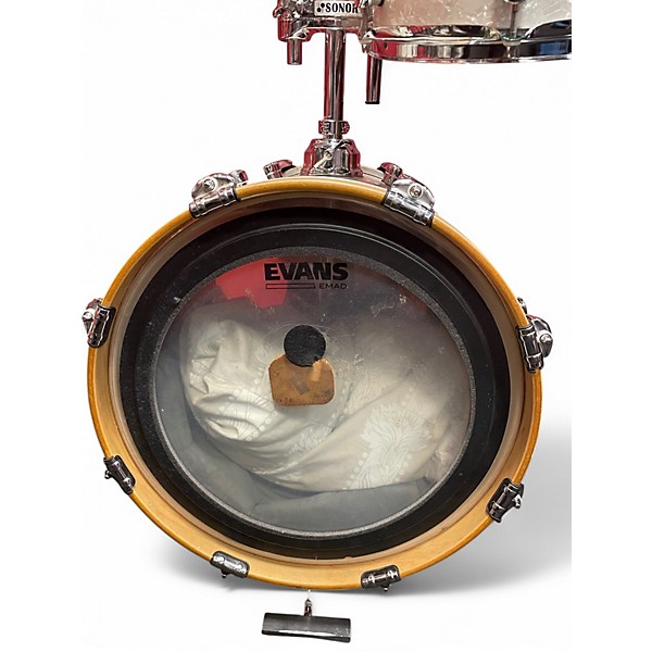 Used SONOR 4 Piece AQ2 SAFARI WHITE MARINE PEARL Drum Kit