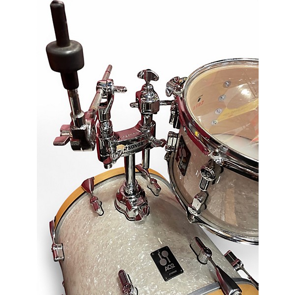 Used SONOR 4 Piece AQ2 SAFARI WHITE MARINE PEARL Drum Kit