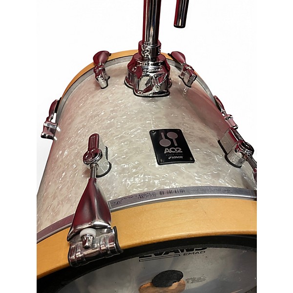 Used SONOR 4 Piece AQ2 SAFARI WHITE MARINE PEARL Drum Kit