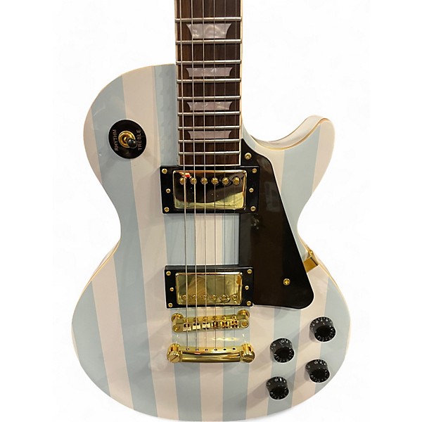 Used Rafferty LP COPY BLUE WHITE STRIPES Solid Body Electric Guitar