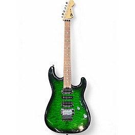 Used Charvel MJ San Dimas Style 1 HSH FR M QM Transparent Green Burst Solid Body Electric Guitar