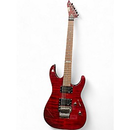 Used Espltd M100fm Trans Crimson Red Solid Body Electric Guitar