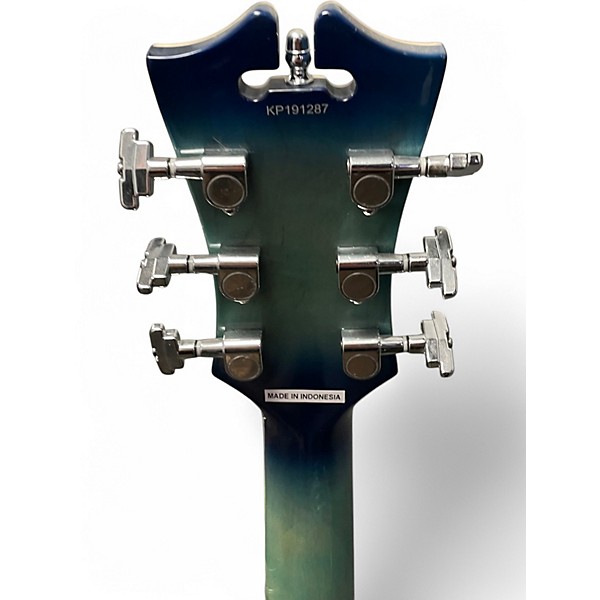 Used D'Angelico Premier Series DC transparent blue Hollow Body Electric Guitar