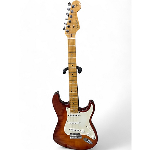 Used 2012 Fender Select Stratocaster Dark Cherry Burst Solid Body Electric Guitar