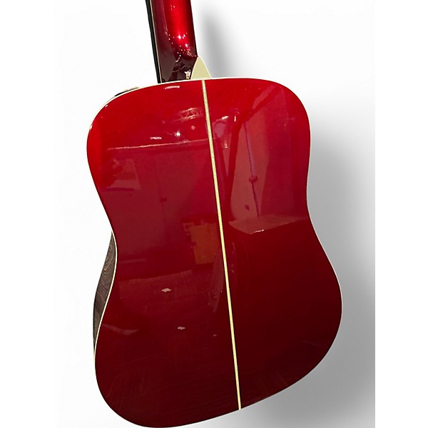 Used Washburn D200MC Candy Apple Red Metallic Acoustic Guitar