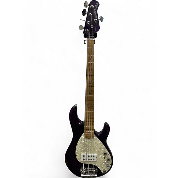 Used Ernie Ball Music Man Stingray 5 String Trans Purple Electric Bass Guitar