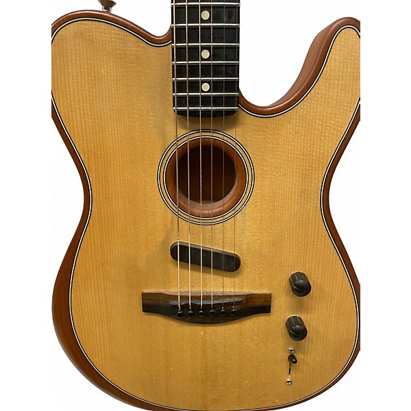 Used Fender American Acoustasonic Telecaster Natural Acoustic Electric Guitar