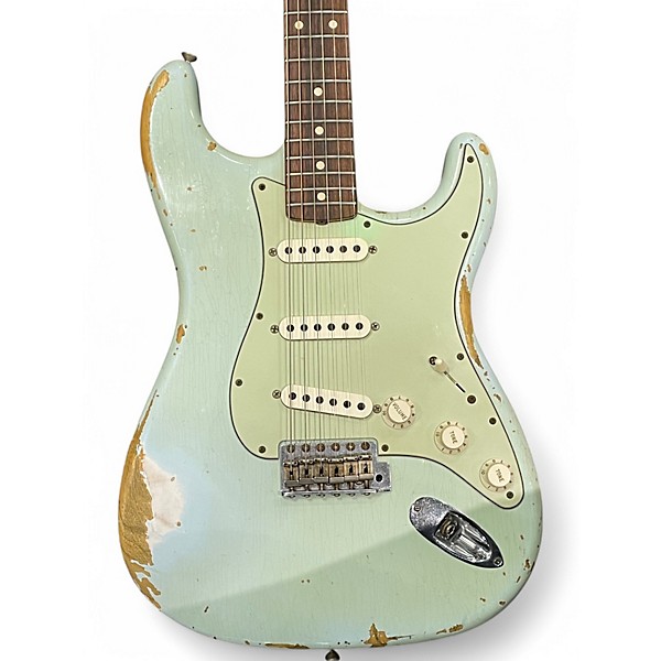 Used 2015 Fender Custom Shop 63 Stratocaster Relic Relic Sonic Blue Solid Body Electric Guitar