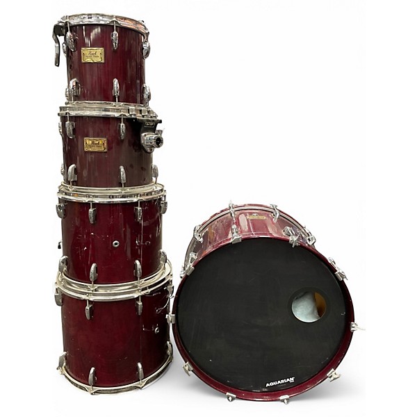 Used Pearl 5 Piece Masters Studio  Red Drum Kit