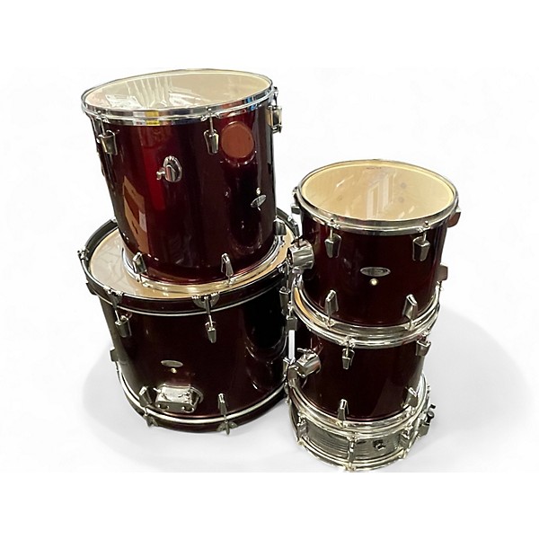 Used Percussion Plus 5 Piece 5-Piece Drum Kit Wine Red Drum Kit