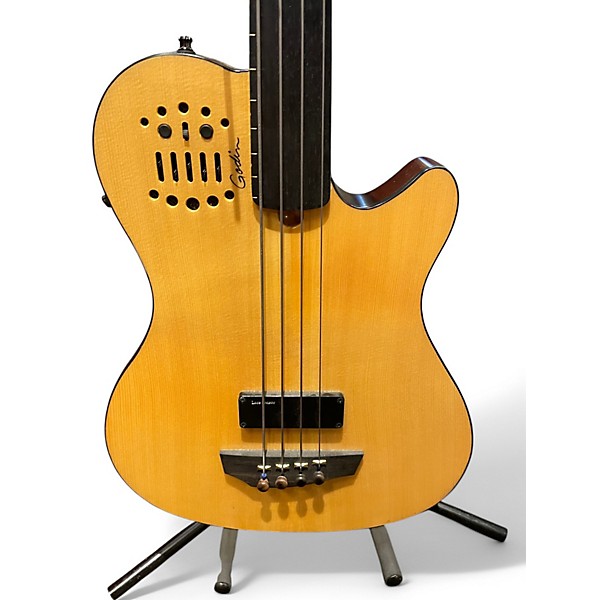 Used Godin A4 ULTRA FRETLESS E Natural Electric Bass Guitar