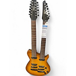 Used Veillette DOUBLE NECK CUSTOM NATURAL FLAME BURST Solid Body Electric Guitar