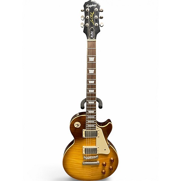 Used 2010 Epiphone Les Paul Standard PlusTop Pro Honey Burst Solid Body Electric Guitar