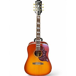 Used Epiphone Inspired by Gibson Hummingbird Aged Natural Antique Acoustic Electric Guitar