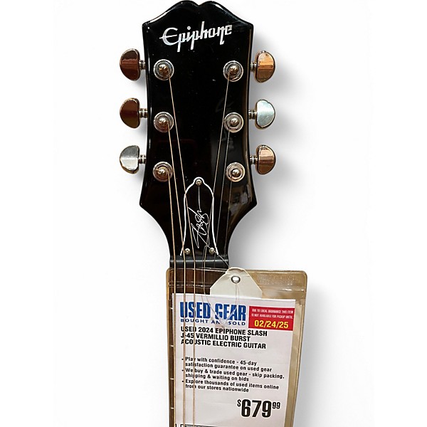 Used 2024 Epiphone Slash J-45 Vermillio Burst Acoustic Electric Guitar