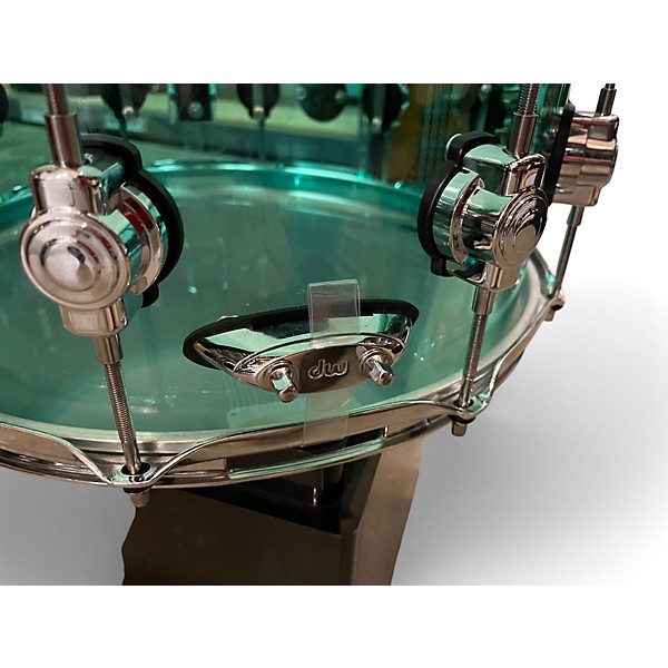Used DW 14X6.5 Design Series Acrylic Snare SEA GLASS Drum