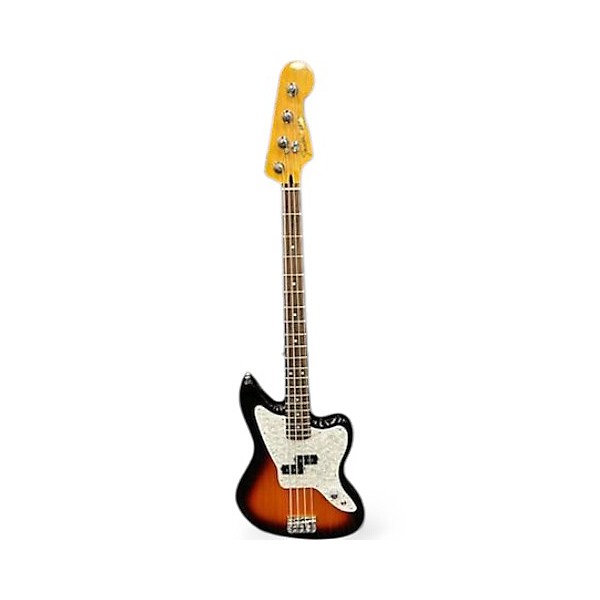 Used Fender MARK HOPPUS JAG 3 Tone Sunburst Electric Bass Guitar