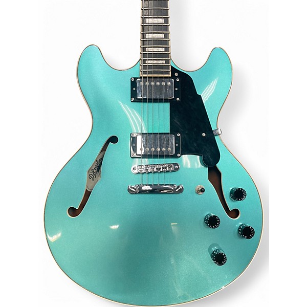 Used D'Angelico Premier Series DC Blue Hollow Body Electric Guitar