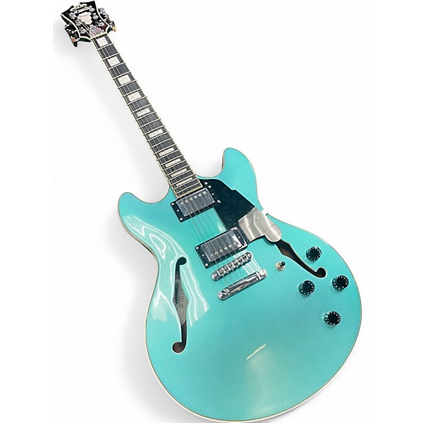 Used D'Angelico Premier Series DC Blue Hollow Body Electric Guitar