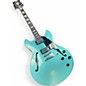 Used D'Angelico Premier Series DC Blue Hollow Body Electric Guitar