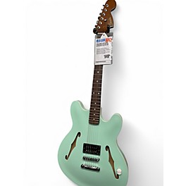 Used Fender Tom Delonge Starcaster Satin Surf Green Hollow Body Electric Guitar