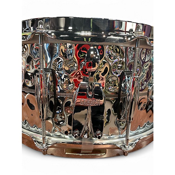 Used Gretsch Drums 14in Brooklyn Chrome over Brass Snare Chrome Drum