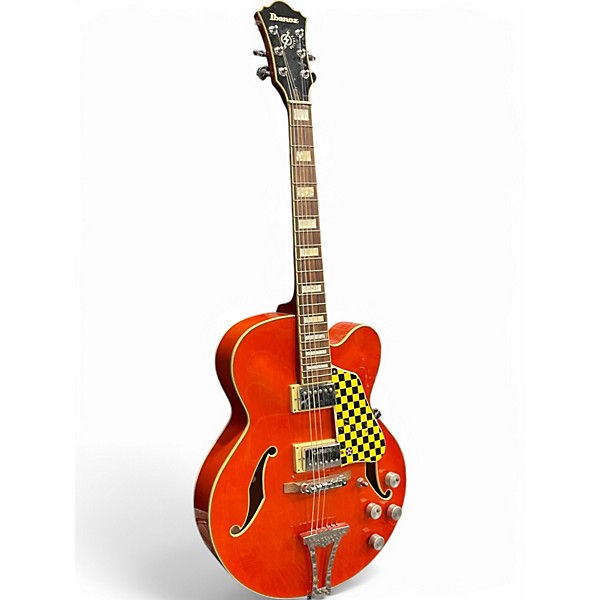 Used Ibanez AF75D Orange Hollow Body Electric Guitar