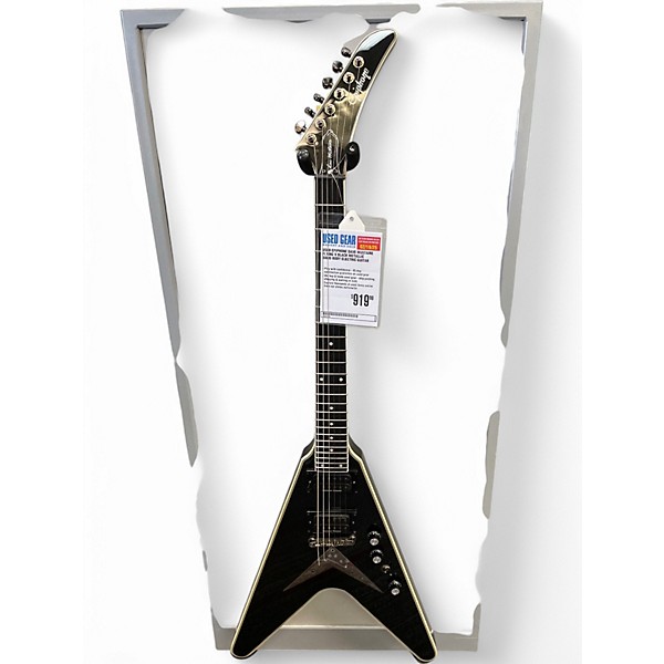 Used Epiphone Dave Mustaine Flying V black metallic Solid Body Electric Guitar