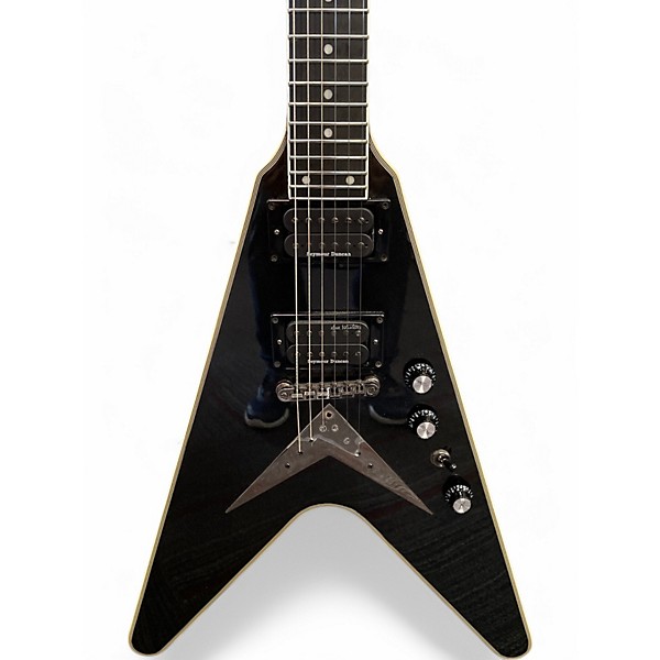 Used Epiphone Dave Mustaine Flying V black metallic Solid Body Electric Guitar