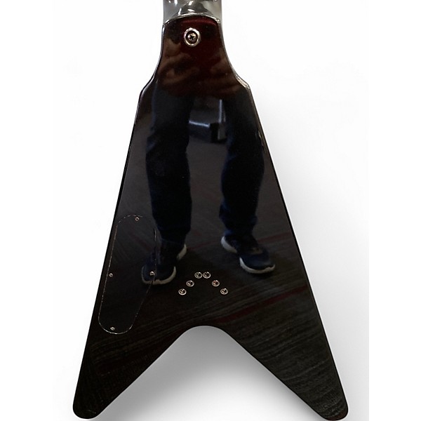 Used Epiphone Dave Mustaine Flying V black metallic Solid Body Electric Guitar
