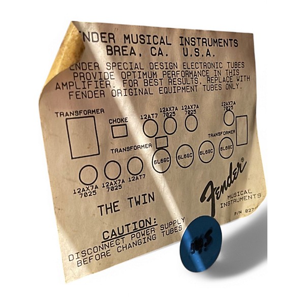 Vintage 1988 Fender The Twin Red Knob Tube Guitar Combo Amp