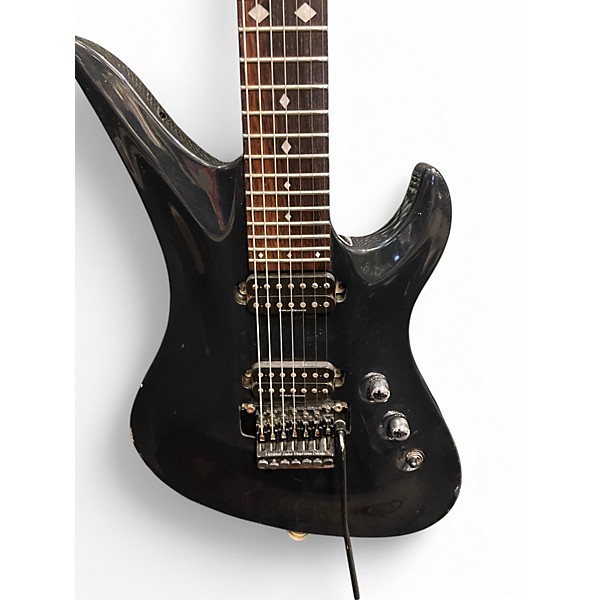 Used Schecter Guitar Research A-7 Diamond series FR Black Solid Body Electric Guitar