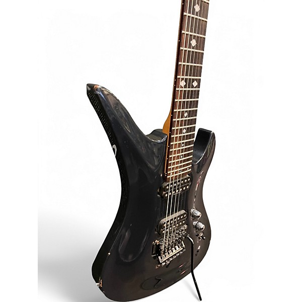 Used Schecter Guitar Research A-7 Diamond series FR Black Solid Body Electric Guitar