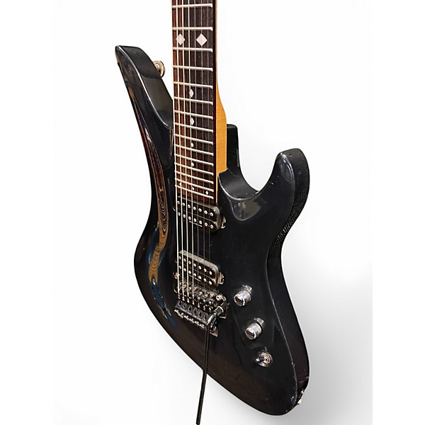 Used Schecter Guitar Research A-7 Diamond series FR Black Solid Body Electric Guitar