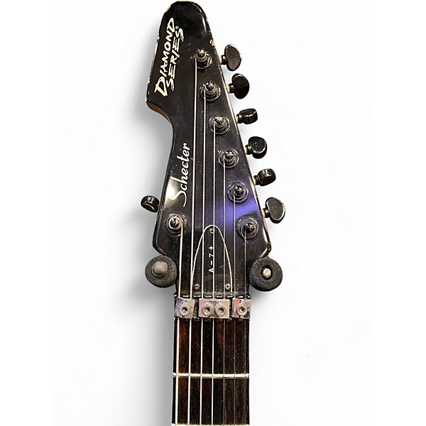 Used Schecter Guitar Research A-7 Diamond series FR Black Solid Body Electric Guitar