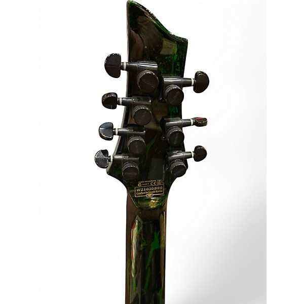 Used Schecter Guitar Research C7SM Green Solid Body Electric Guitar