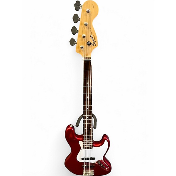Used Squier Affinity Series J Bass Cherry Red Electric Bass Guitar