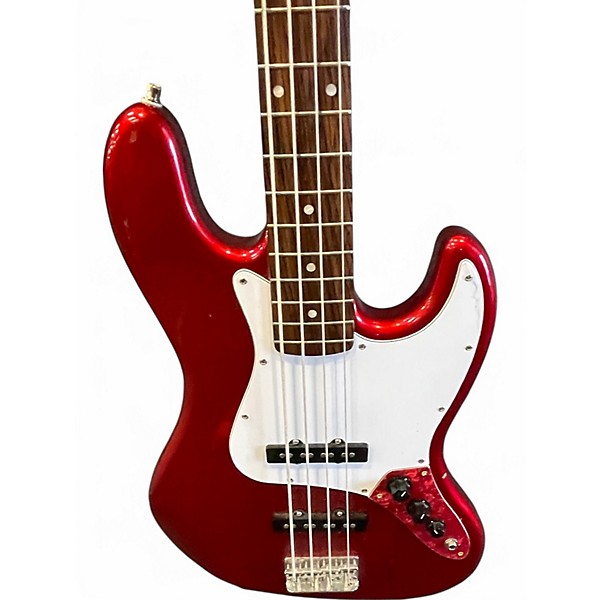 Used Squier Affinity Series J Bass Cherry Red Electric Bass Guitar