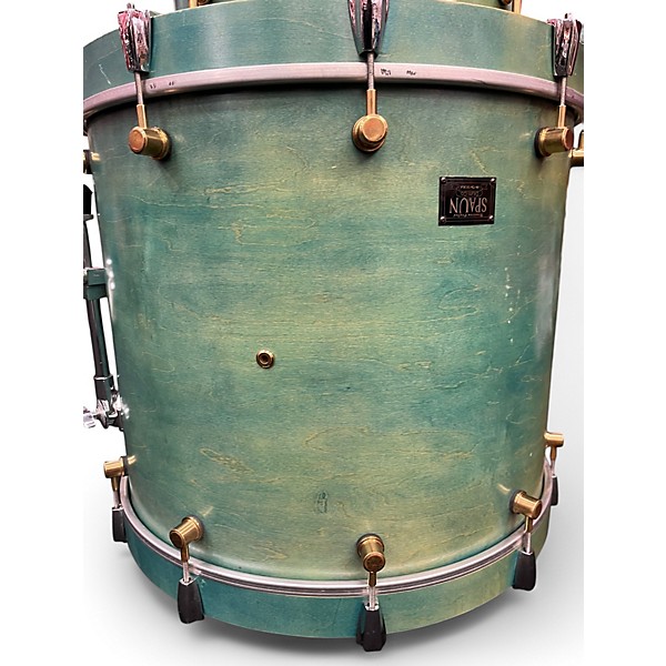 Used Spaun 4 Piece Custom Series Aqua Blue  Drum Kit