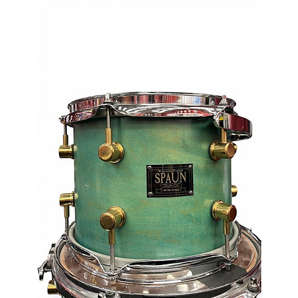 Used Spaun 4 Piece Custom Series Aqua Blue  Drum Kit