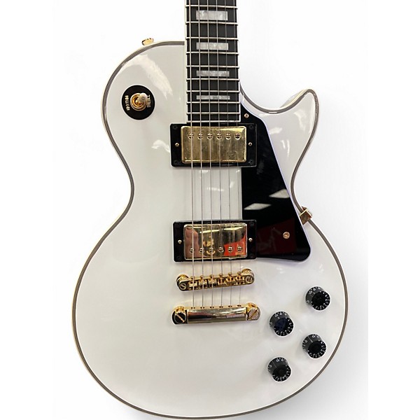 Used 2021 Epiphone Les Paul Custom Alpine White Solid Body Electric Guitar